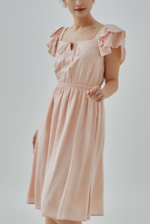 Clarabel Ruffle Sleeves Midi Dress